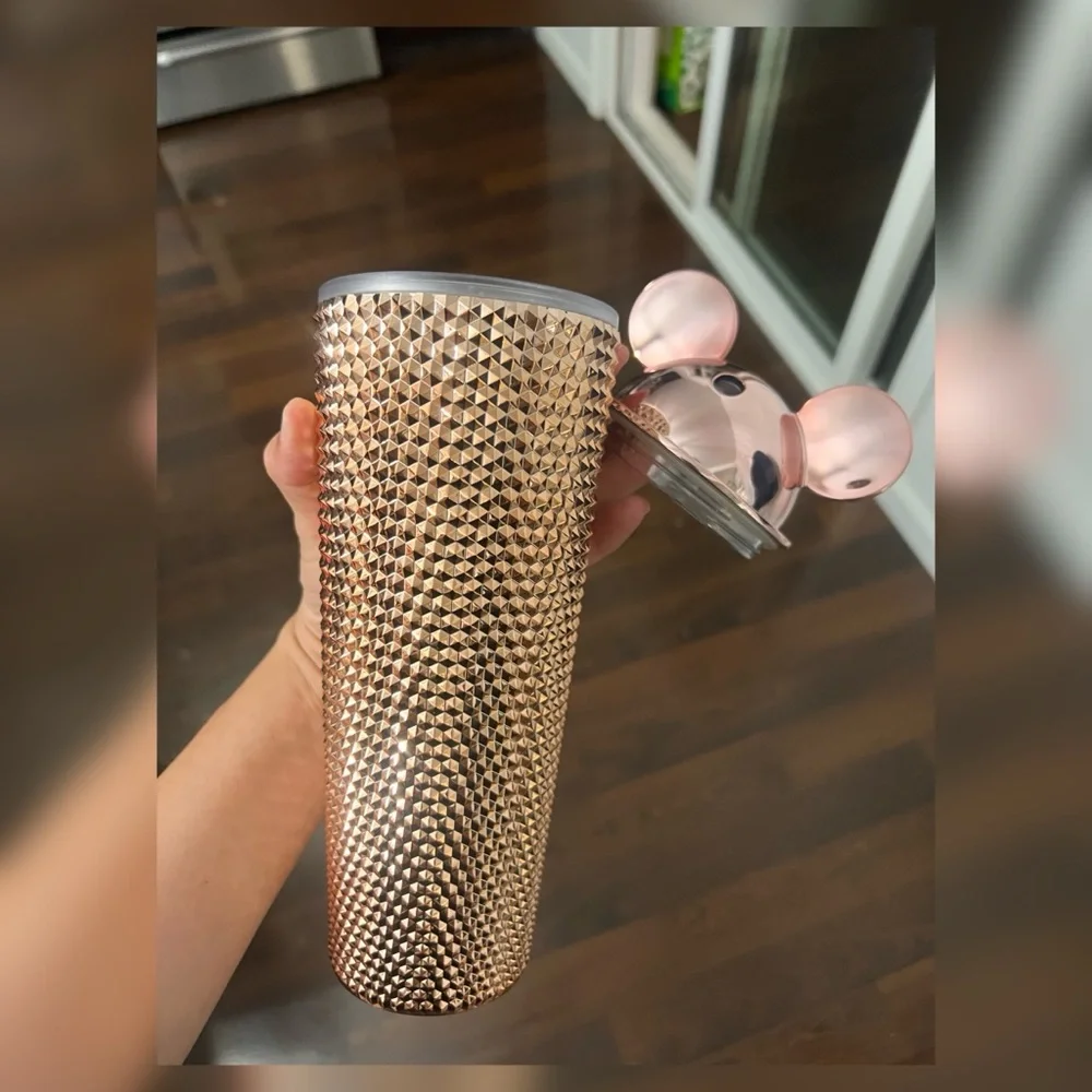 Starbucks Rose‎ Gold Tumbler with Mickey Ear Lid